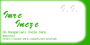 imre incze business card